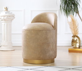 Atelier Del Sofa Puf de Piel de Nobuk Camel